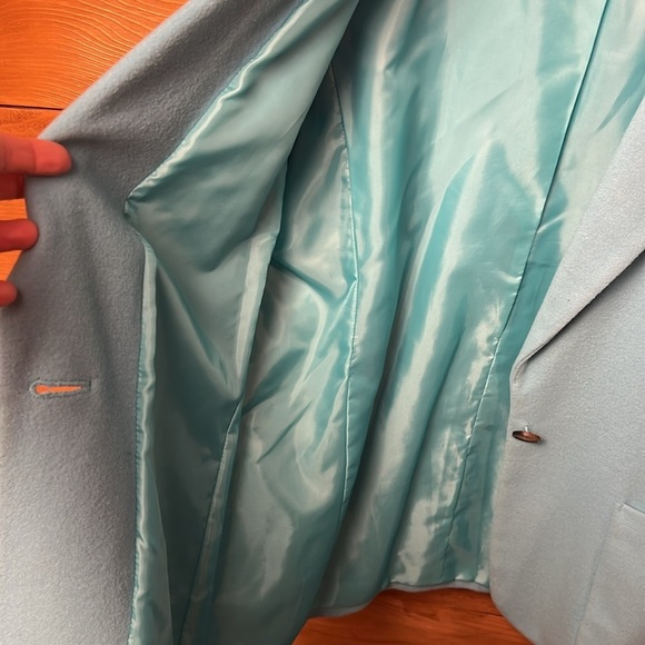Harvé Bernard Womens Vintage Light Blue Wool Cashmere Blazer 12 Jacket Business - Picture 6 of 7
